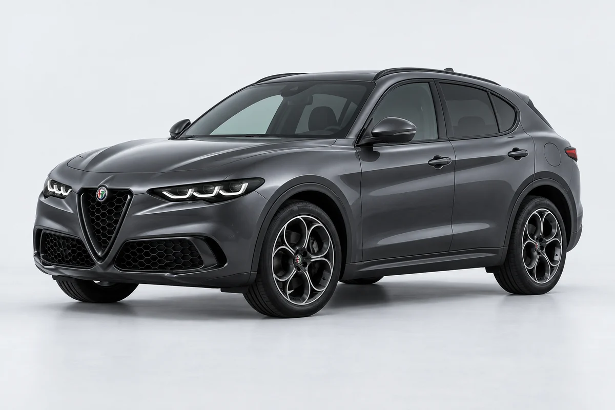 Alfa Romeo Stelvio — вид спереди в три четверти