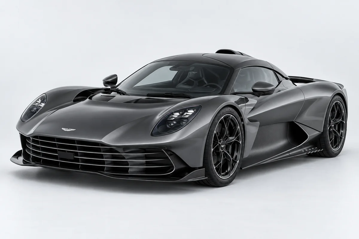 Aston Martin Valhalla — вид спереди в три четверти