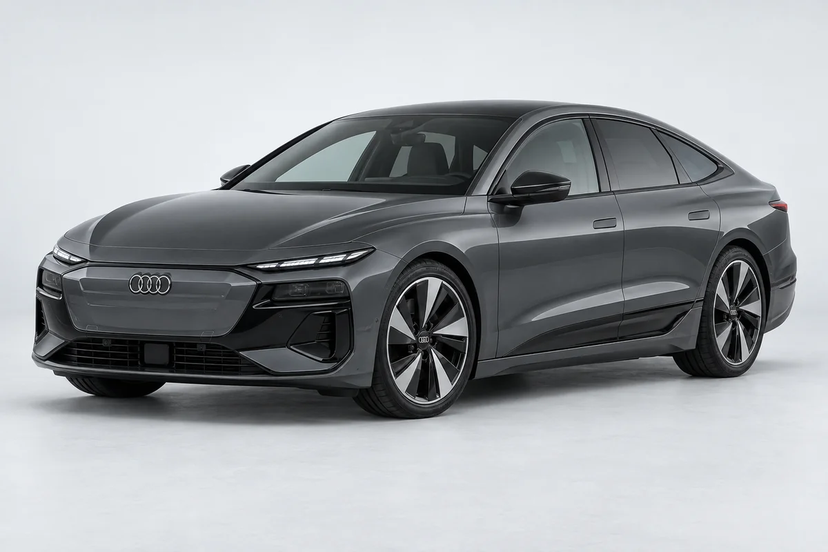 Audi A6 e-tron — вид спереди в три четверти