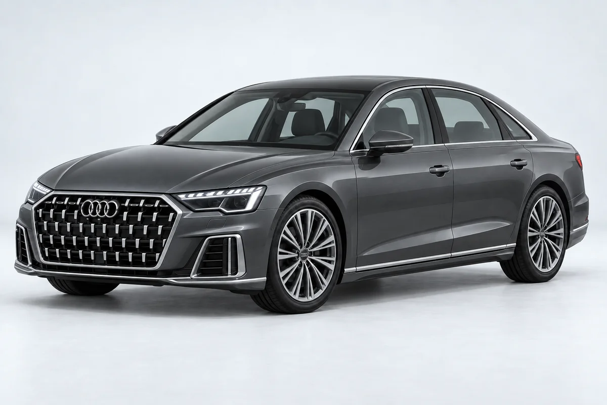 Audi A8 — вид спереди в три четверти