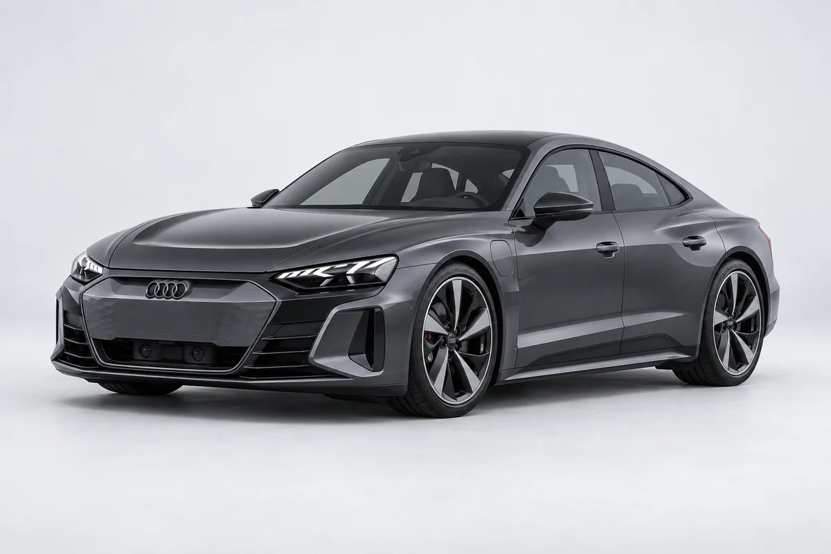 Audi e-tron GT — вид спереди в три четверти