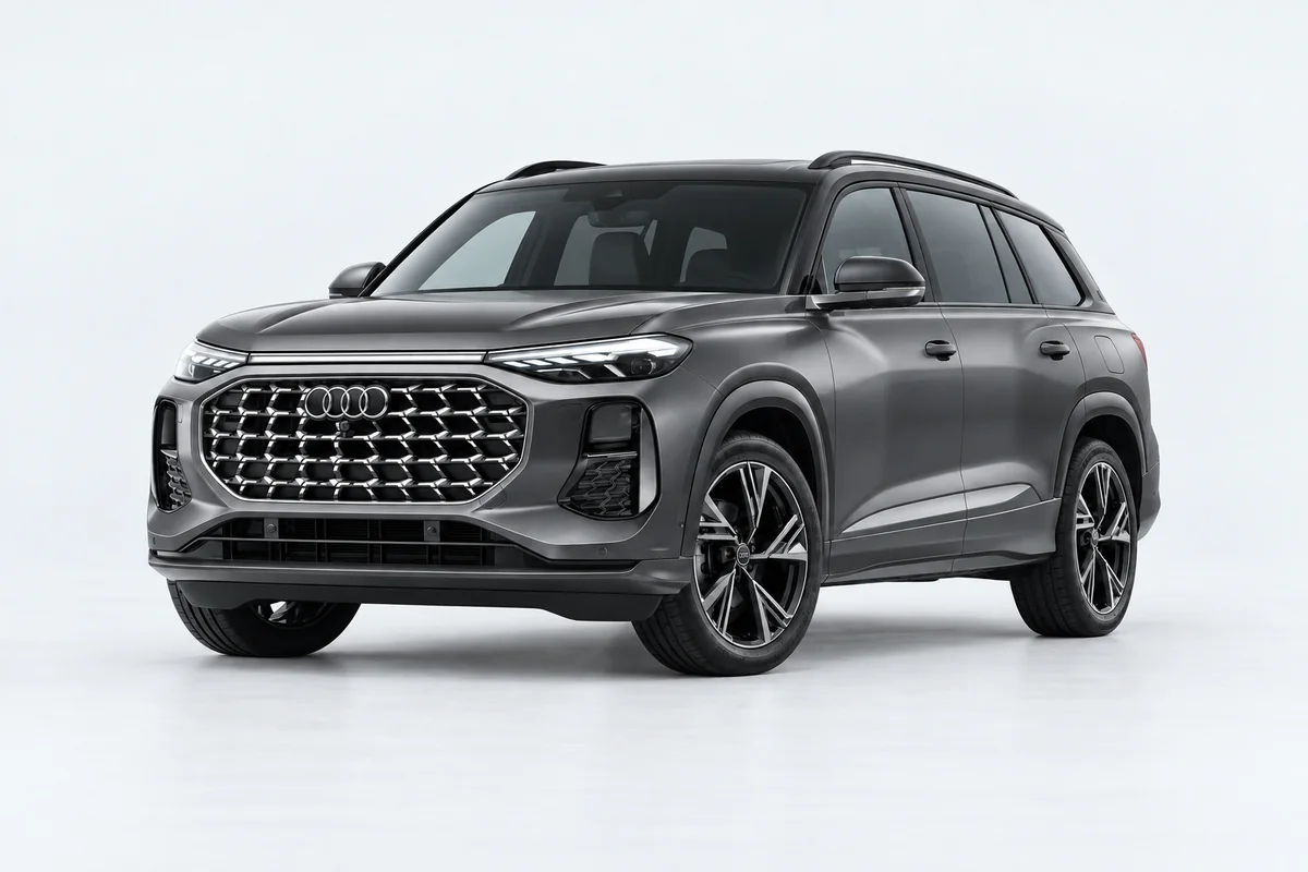 Audi Q6 — вид спереди в три четверти