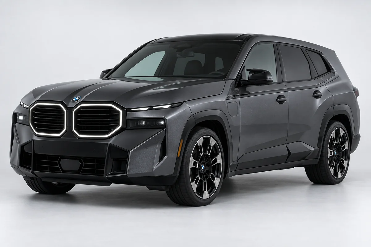 BMW XM — вид спереди в три четверти