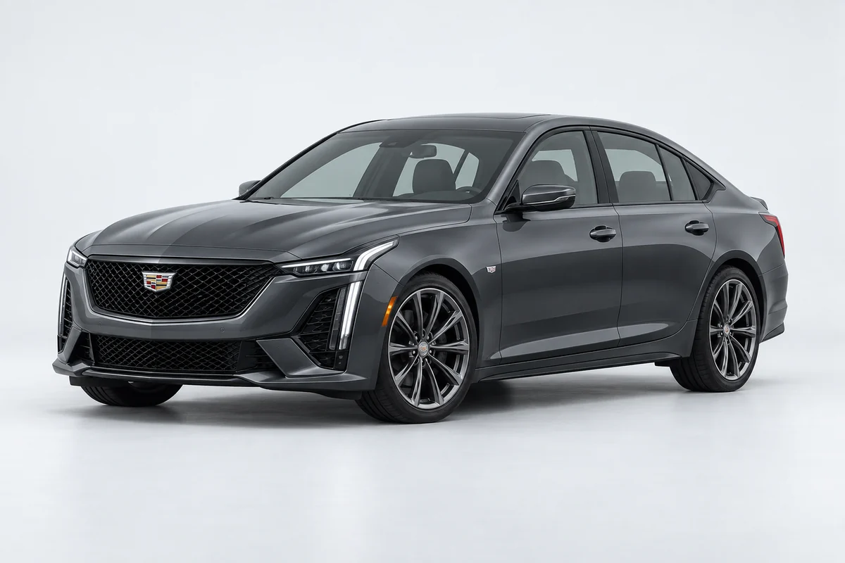 Cadillac CT5 — вид спереди в три четверти