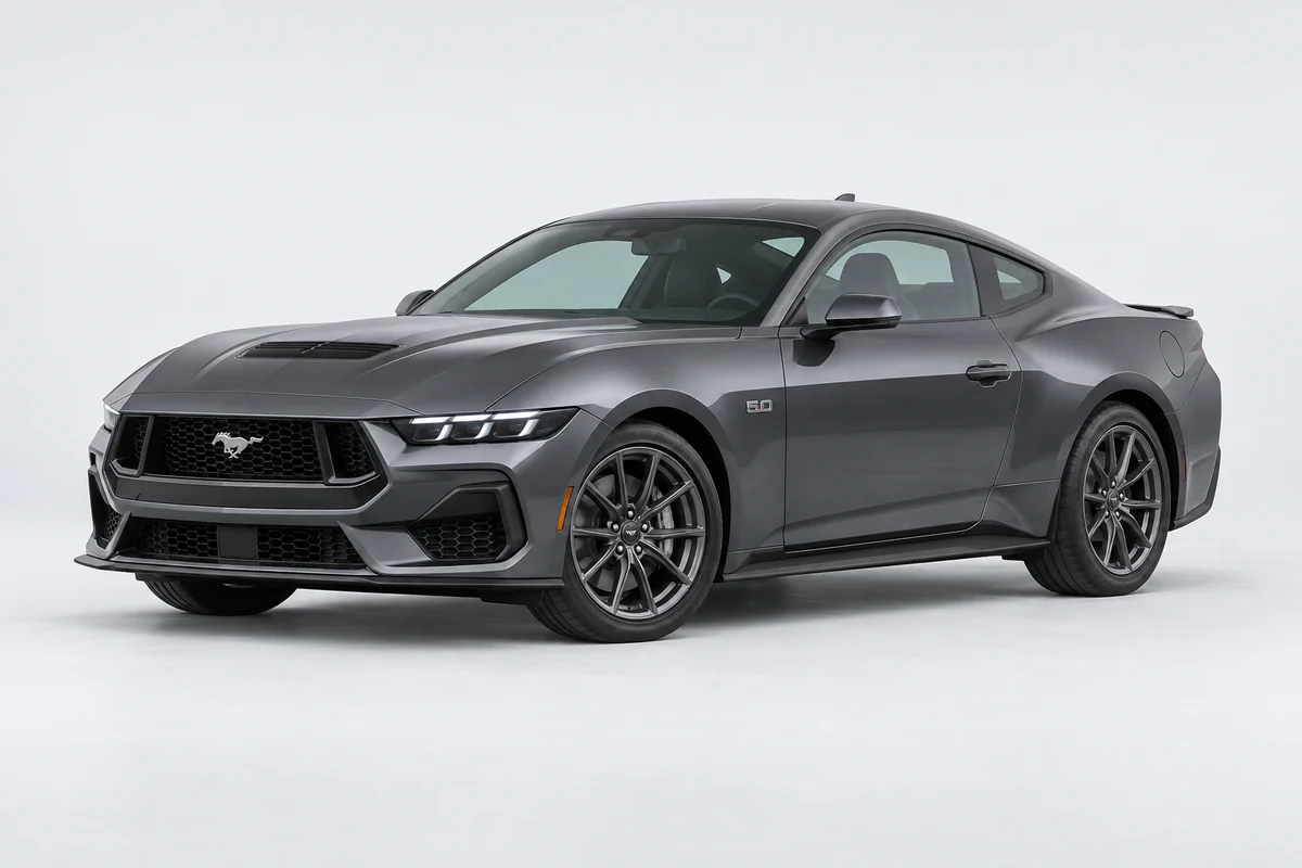 Ford Mustang — вид спереди в три четверти