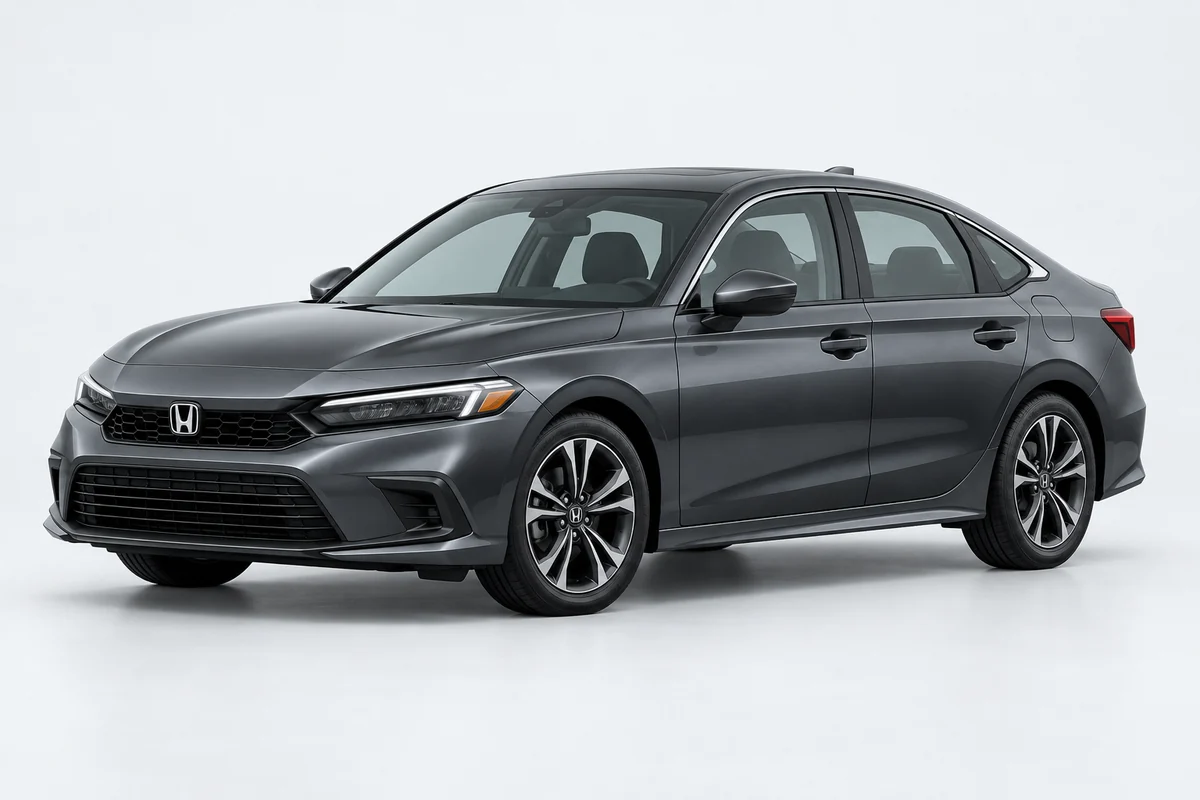 Honda Civic — вид спереди в три четверти