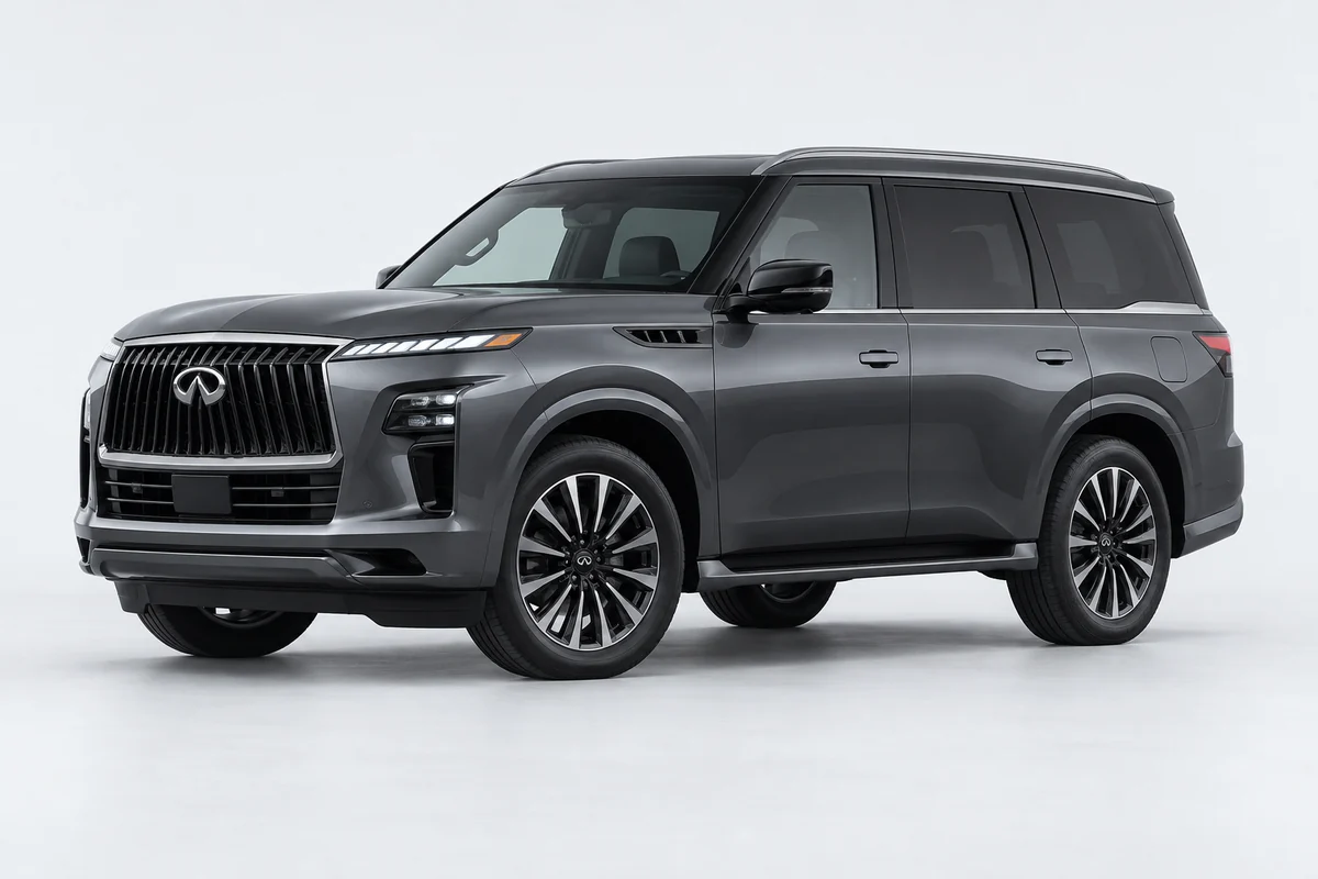 Infiniti QX80 — вид спереди в три четверти