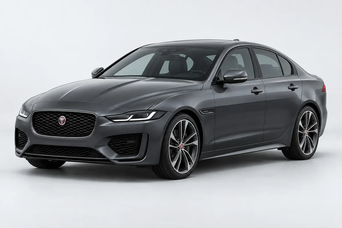 Jaguar XE — вид спереди в три четверти