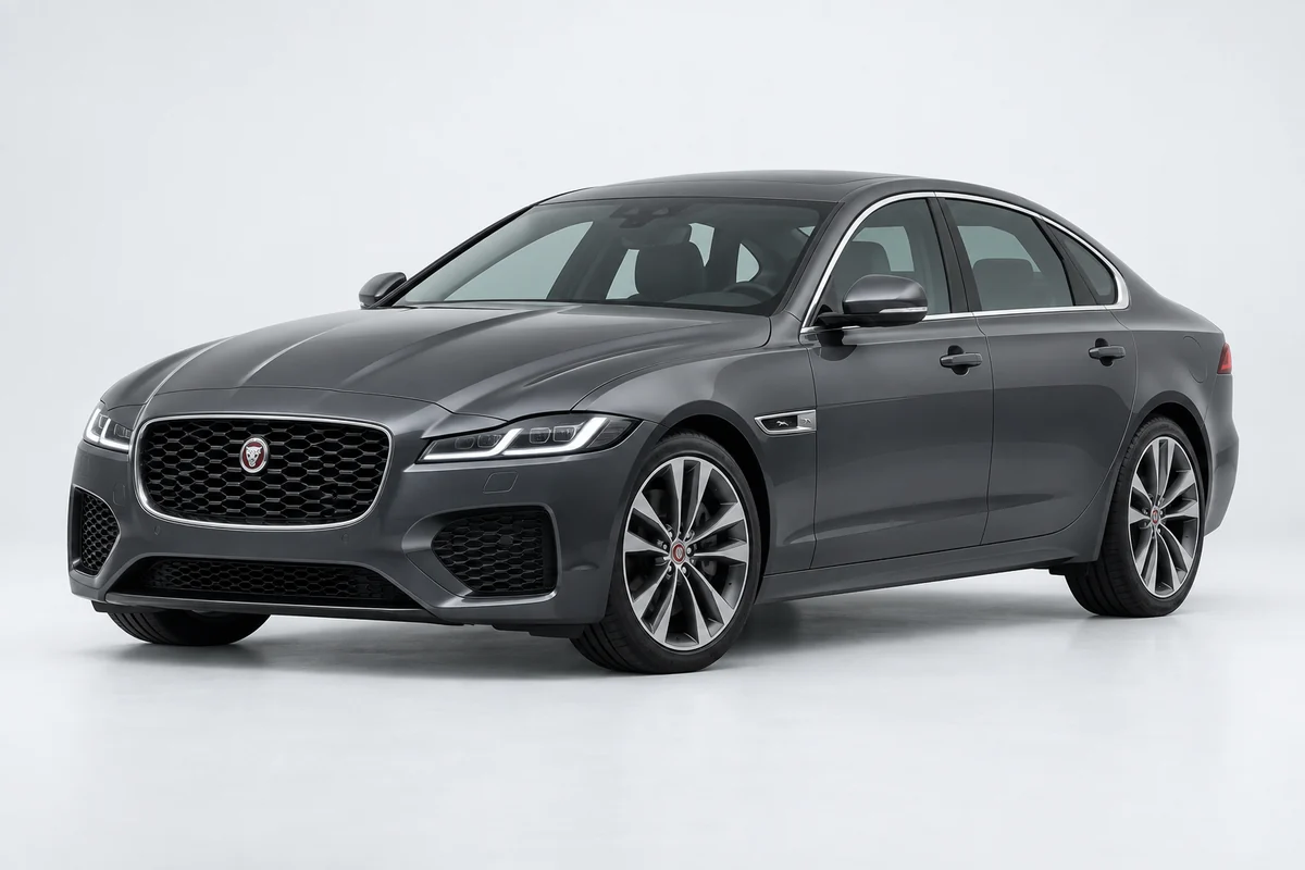 Jaguar XF — вид спереди в три четверти
