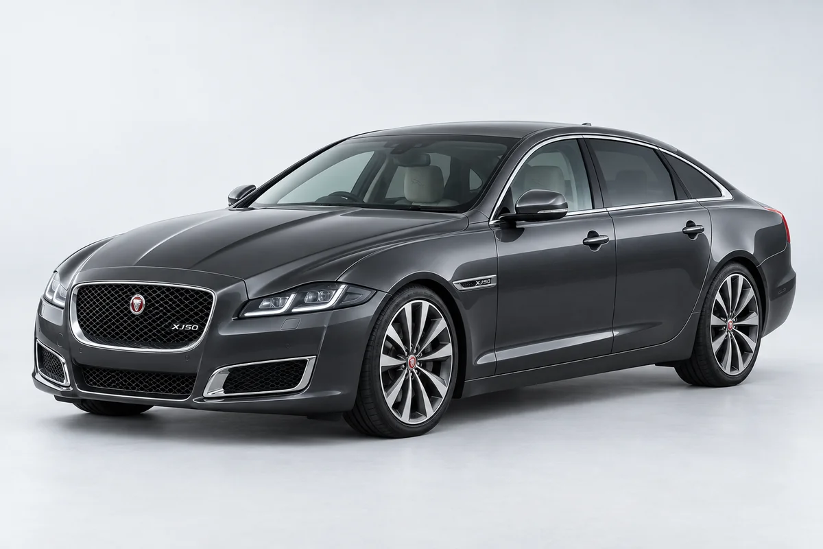 Jaguar XJ — вид спереди в три четверти