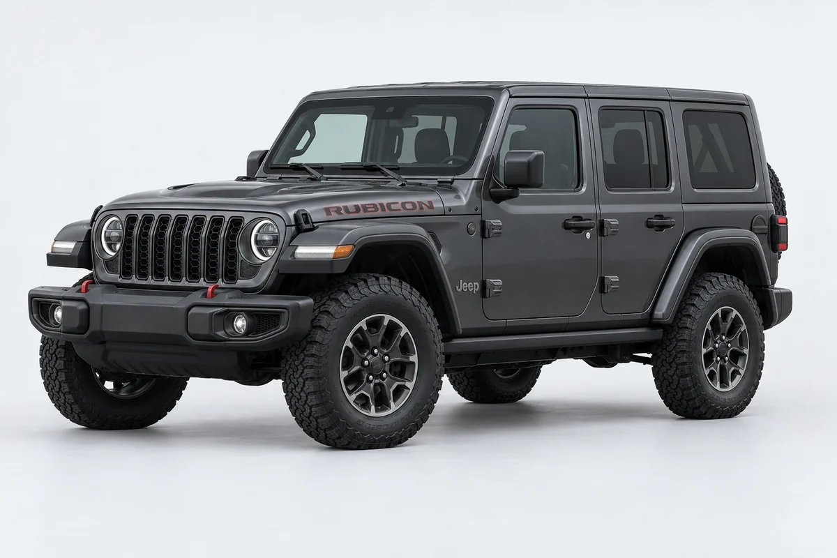 Jeep Wrangler — вид спереди в три четверти