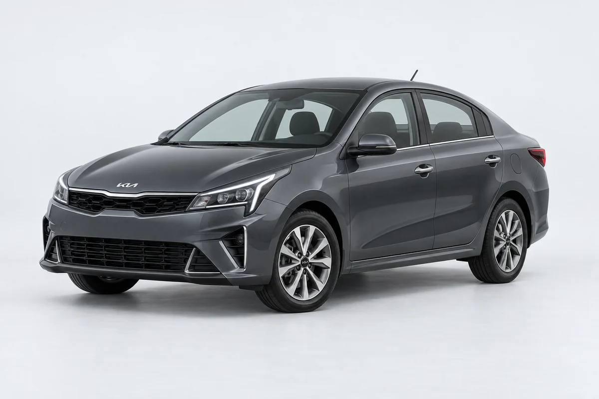 Kia Rio — вид спереди в три четверти