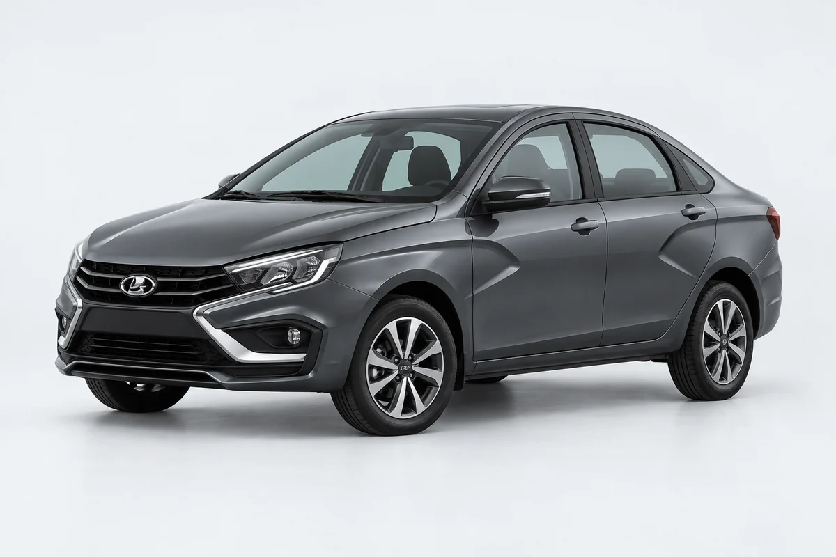 LADA Vesta — вид спереди в три четверти