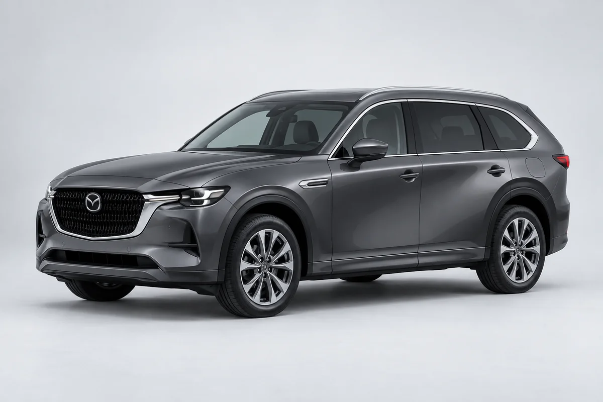 Mazda CX-80 — вид спереди в три четверти