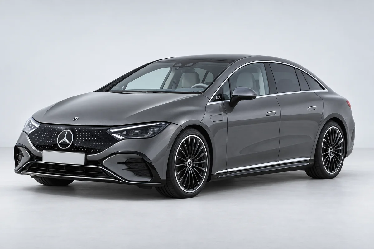 Mercedes-Benz EQE — вид спереди в три четверти