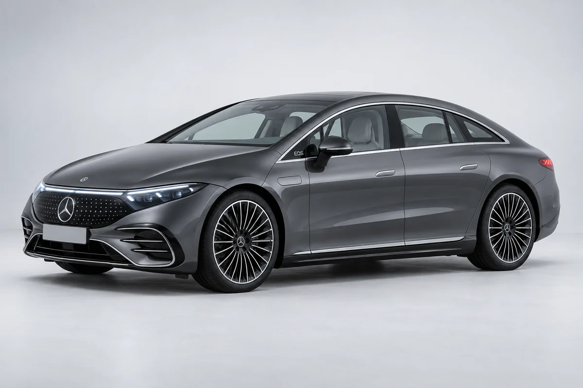 Mercedes-Benz EQS — вид спереди в три четверти