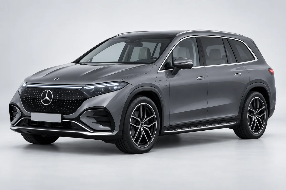 Mercedes-Benz EQS SUV — вид спереди в три четверти
