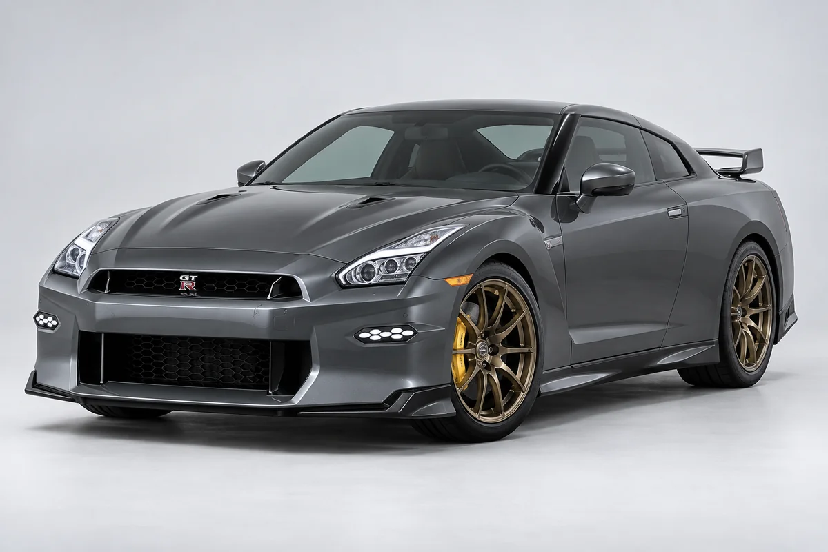 Nissan GT-R — вид спереди в три четверти