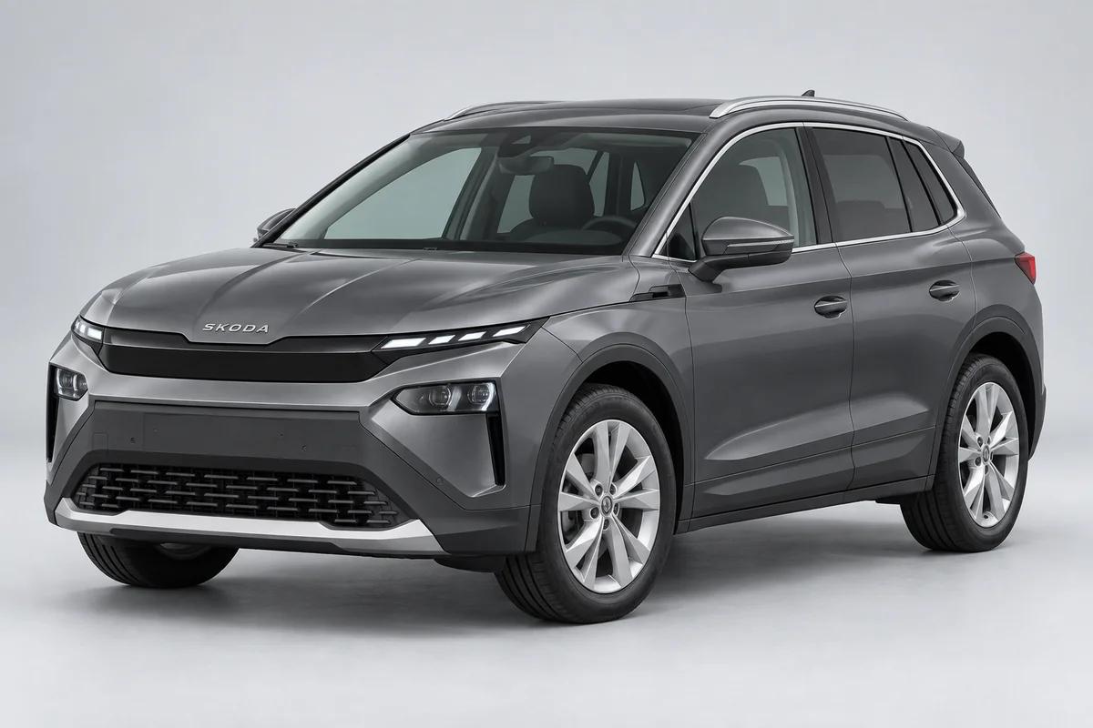 Škoda Elroq — вид спереди в три четверти