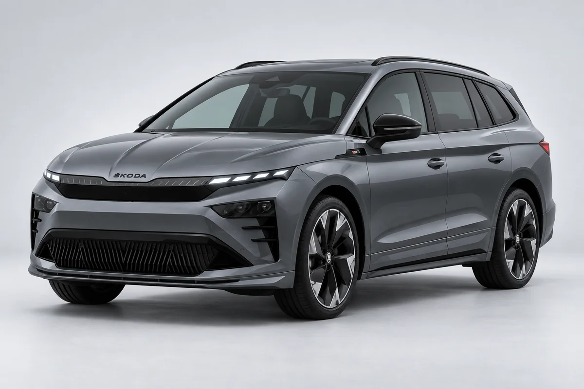 Škoda Enyaq — вид спереди в три четверти