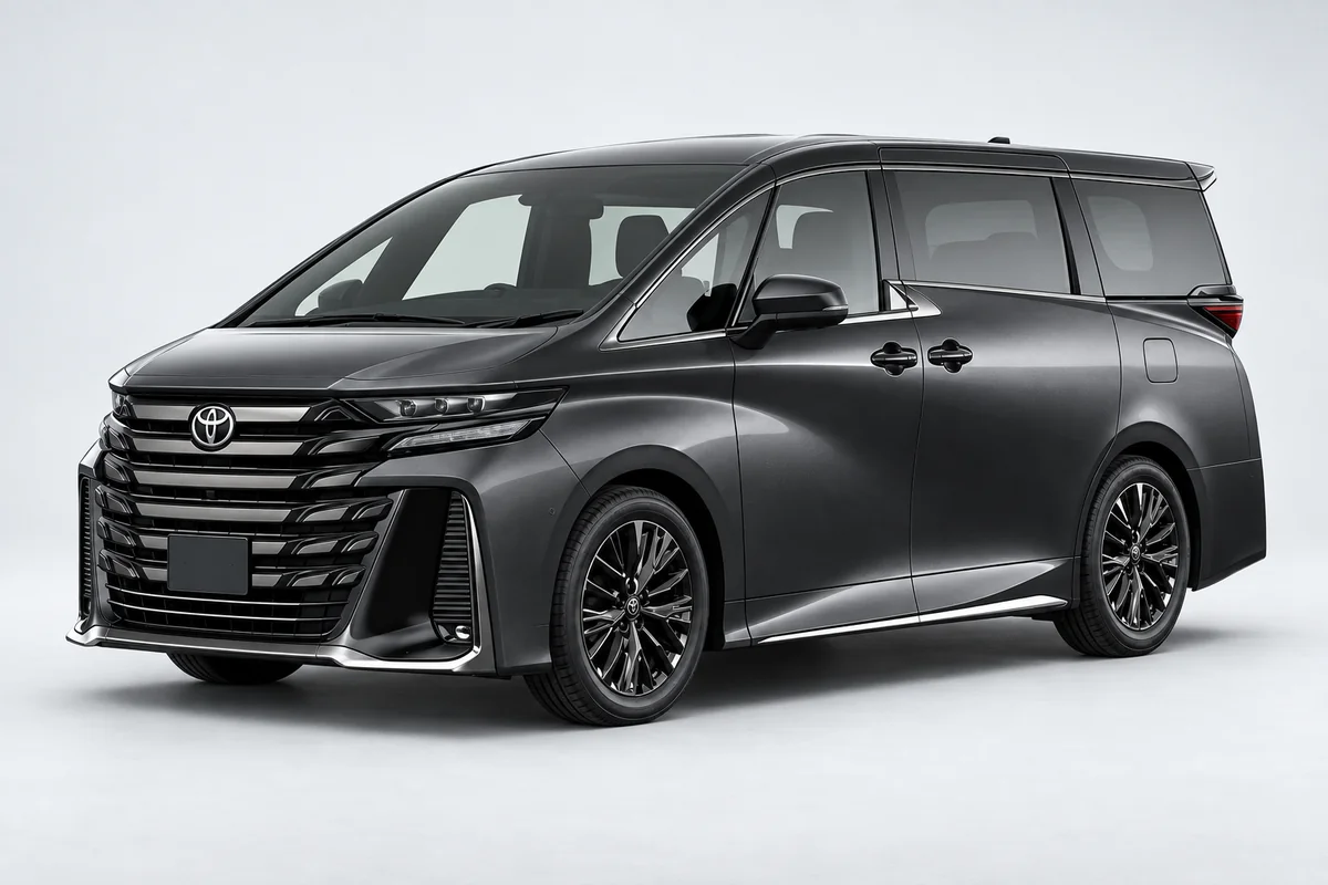 Toyota Vellfire — вид спереди в три четверти