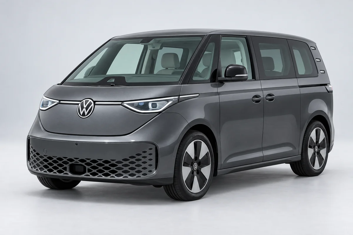 Volkswagen ID. Buzz — вид спереди в три четверти